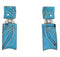 Turquoise Inlay Southwestern Silver Earrings EX31707
