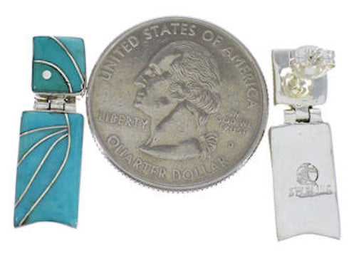 Genuine Sterling Silver And Turquoise Earrings EX31708
