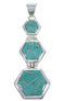 Genuine Sterling Silver Well-Built Turquoise Pendant Jewelry PX30602