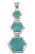 Genuine Sterling Silver Well-Built Turquoise Pendant Jewelry PX30602
