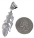 Southwest Silver And Turquoise Feather Pendant PX30612