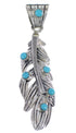 Southwest Feather Turquoise And Sterling Silver Pendant PX30613