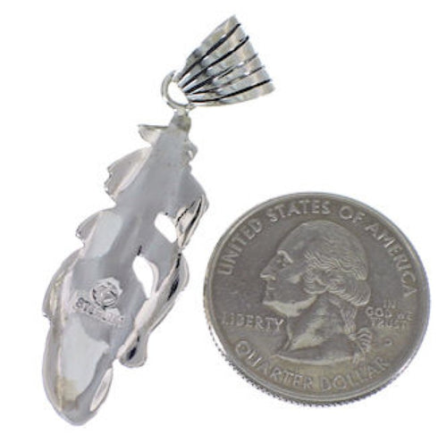 Southwest Feather Turquoise And Sterling Silver Pendant PX30613