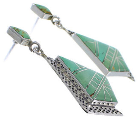 Sterling Silver Turquoise Jewelry Post Dangle Earrings FX30852