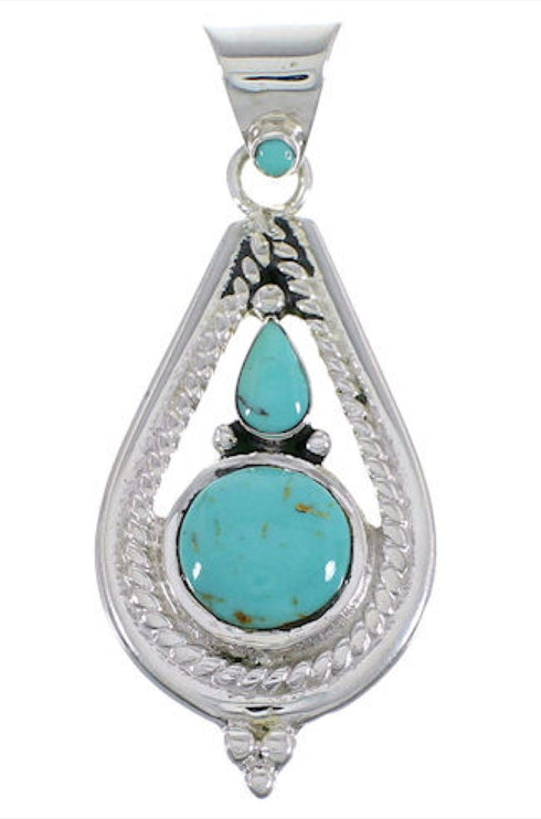 Turquoise Jewelry Southwest Sterling Silver Pendant FX30876