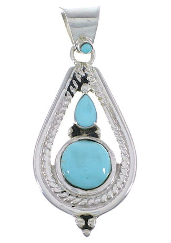 Turquoise Southwest Jewelry Silver Pendant FX30879