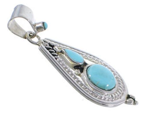 Turquoise Southwest Jewelry Silver Pendant FX30879