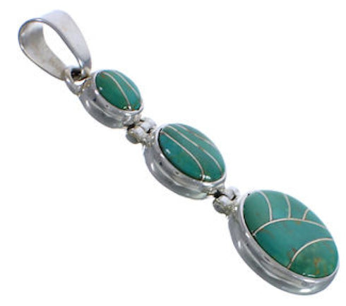 Southwest Turquoise Inlay Pendant High Quailty Jewelry PX29327