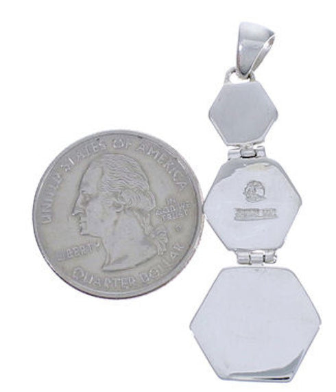 Turquoise Inlay Sturdy Silver Pendant PX29335