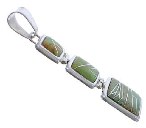 Turquoise Southwest Silver Well-Built Pendant PX29347