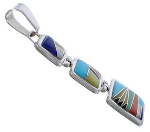 Southwest Sturdy Multicolor Sterling Silver Jewelry Pendant PX29349