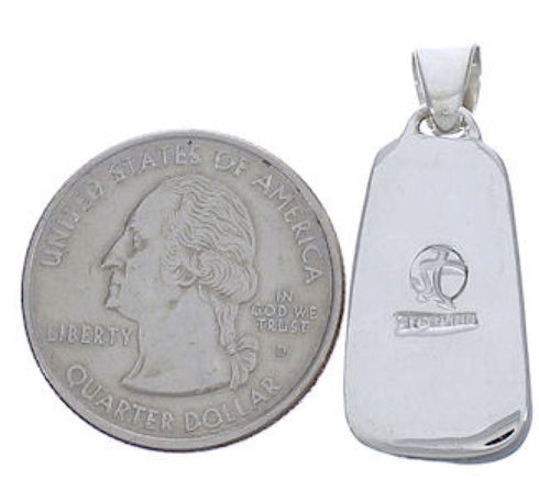 Sterling Silver Sturdy Turquoise Inlay Jewelry Pendant PX29364