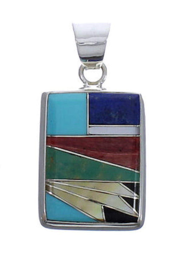 Multicolor Inlay High Quality Jewelry Sterling Silver Pendant PX29380