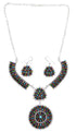 Silver Jewelry Turquoise Multicolor Link Necklace Set HS28583