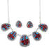 Sterling Silver Turquoise Multicolor Inlay Link Necklace Set HS28531
