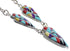 Sterling Silver Multicolor Link Necklace Earrings Jewelry Set RS34215