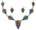 Mother Of Pearl Multicolor Sterling Silver Link Necklace Set NS41223