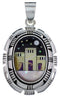 Native American Design Sterling Silver Multicolor Pendant DS46074