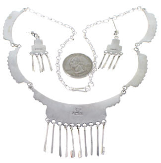 Silver Jewelry Turquoise Multicolor Link Necklace Set HS28567