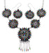 Southwest Multicolor Needlepoint Sterling Silver Link Necklace Set WX78044