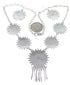 Southwest Multicolor Needlepoint Sterling Silver Link Necklace Set WX78044