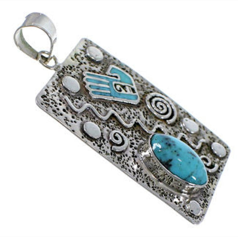 Turquoise Hand And Silver Jewelry Pendant PX29703