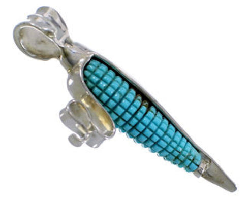 Southwestern Turquoise Genuine Sterling Silver Corn Pendant PX29709