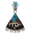 Southwest Native American Village Design Multicolor Pendant EX29488