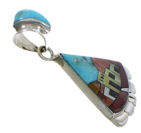 Southwest Native American Village Design Multicolor Pendant EX29488