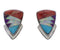 Sterling Silver Southwest Multicolor Inlay Post Earrings FX31568