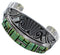 Turquoise Southwestern Water Wave Silver Cuff Bracelet CX49925