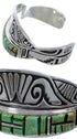 Turquoise Southwestern Water Wave Silver Cuff Bracelet CX49925