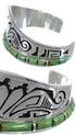 Turquoise Water Wave Southwest Silver Cuff Bracelet CX49926