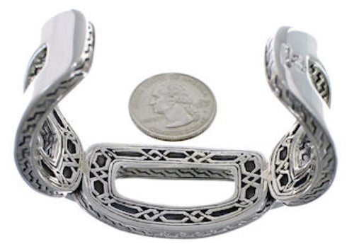 Sterling Silver Turquoise Inlay Southwest Cuff Bracelet CX49930