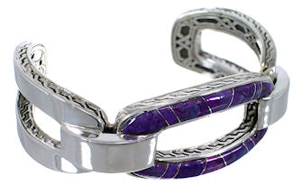 Magenta Turquoise Sterling Silver Southwest Cuff Bracelet CX49932