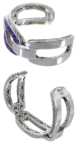 Magenta Turquoise Sterling Silver Southwest Cuff Bracelet CX49932