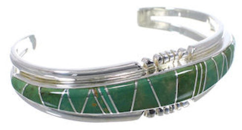 Turquoise Genuine Sterling Silver Southwestern Cuff Bracelet CX49937