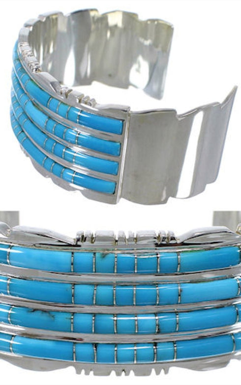 Sterling Silver Turquoise Southwestern Cuff Bracelet CX49949
