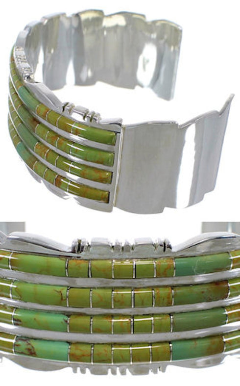 Authentic Sterling Silver Turquoise Southwest Cuff Bracelet CX49950