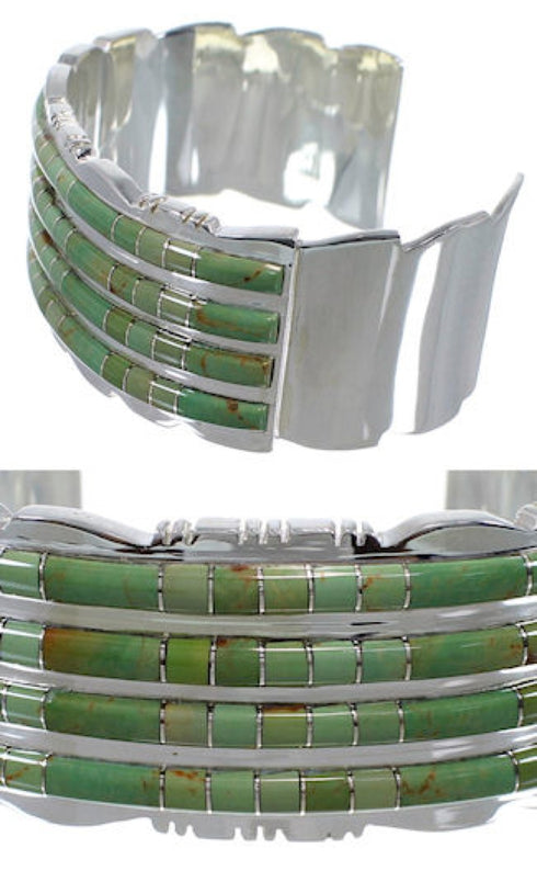 Southwest Turquoise Authentic Sterling Silver Cuff Bracelet CX49953
