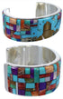 Multicolor Silver Native American Design Cuff Bracelet TX40347