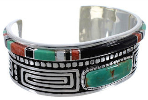 Sterling Silver Multicolor Jewelry Cuff Bracelet TX40450