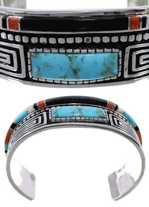 Sterling Silver Multicolor Jewelry Cuff Bracelet TX40451