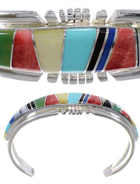 Southwestern Silver Multicolor Bracelet TX40458