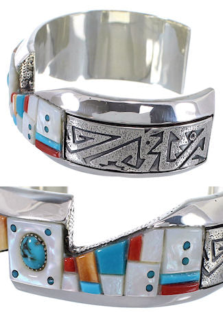 Multicolor Sterling Silver Southwest Bracelet TX40566