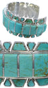 Southwestern Silver Turquoise Jewelry Cuff Bracelet TX40634