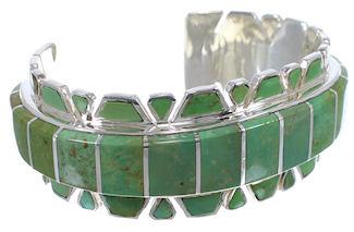 Southwestern Sterling Silver Turquoise Jewelry Cuff Bracelet TX40649