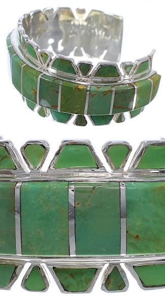 Southwestern Sterling Silver Turquoise Jewelry Cuff Bracelet TX40649
