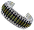 Needlepoint Silver Turquoise Southwest Cuff Bracelet Jewelry CX47689