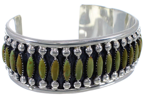 Needlepoint Silver Turquoise Southwest Cuff Bracelet Jewelry CX47689